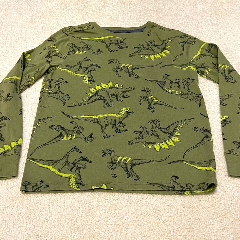 Cat & Jack Boys Long Sleeve Dinosaur T-Shirt - Size Medium (8/10)